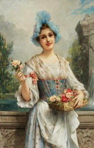 Leon Francois Comerre (French artist, 1850-1934) The Flower Seller.